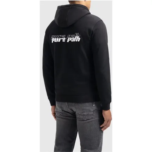 Dimensional Script Hoodie Schwarz Herren , Herren, Größe: M - Pure Path - Modalova