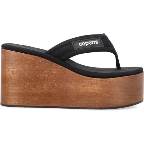 Branded Wooden Wedge Sandal , female, Sizes: 3 UK - Coperni - Modalova