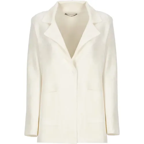 Ivory Wool Blend Blazer Jacket , female, Sizes: S - D.Exterior - Modalova