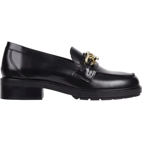 Schwarze Chain Loafers für Damen , Damen, Größe: 38 EU - Tommy Hilfiger - Modalova