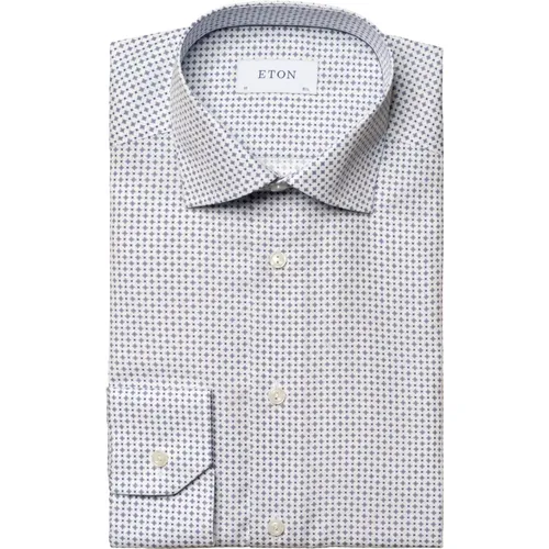 Slim Fit Micro Print Poplin Shirt , male, Sizes: 4XL - Eton - Modalova