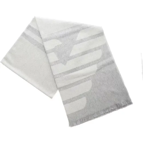 Grey Noos Wool Scarf - Stylish Men`s Accessory , male, Sizes: ONE SIZE - Emporio Armani - Modalova