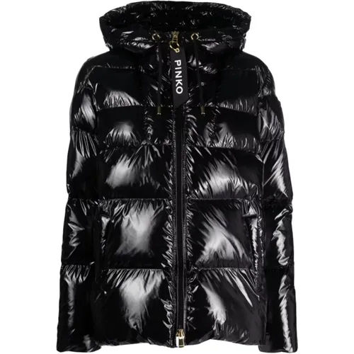 Crystal Nylon Puffer Jacket , female, Sizes: L - pinko - Modalova