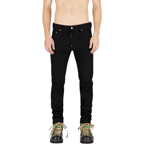 Schwarze Slim Fit Herren Jeans - Dsquared2 - Modalova