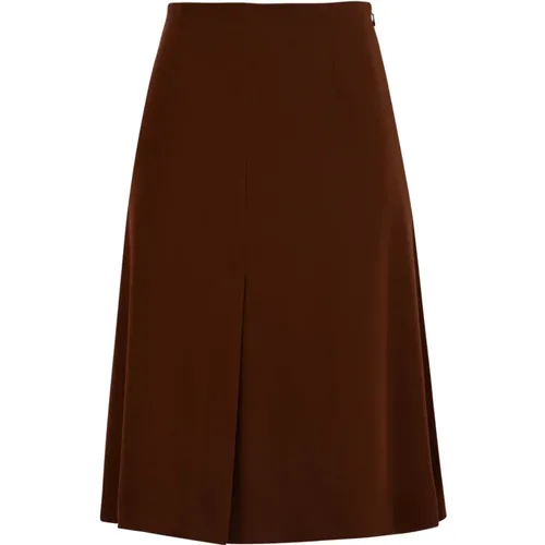 Flared Knee-Length Skirt with Hidden Zipper , female, Sizes: 2XS, S, XS - Douuod Woman - Modalova
