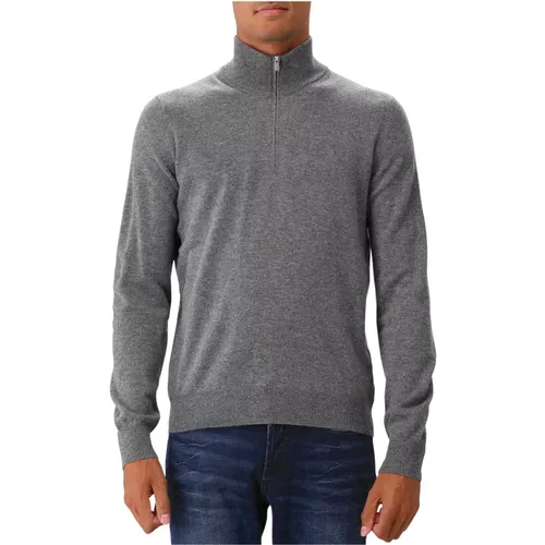 Weicher Strick-Halbzip-Pullover , Herren, Größe: L - Gran Sasso - Modalova