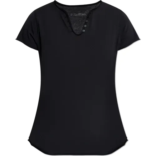 T-shirt Henley , Damen, Größe: L - Zadig & Voltaire - Modalova