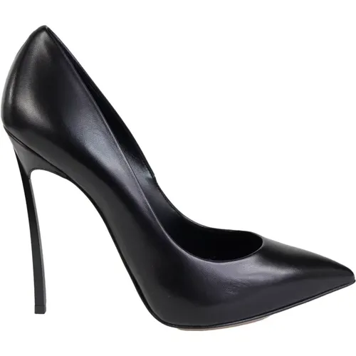 Elegante Schwarze Lederschuhe , Damen, Größe: 37 EU - Casadei - Modalova