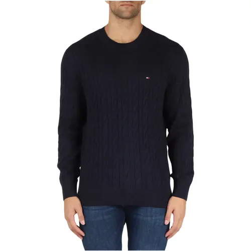 Baumwollstrickpullover mit Logo-Stickerei , Herren, Größe: XL - Tommy Hilfiger - Modalova