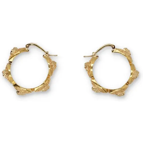 Coin Hoop Earrings , female, Sizes: ONE SIZE - Versace - Modalova