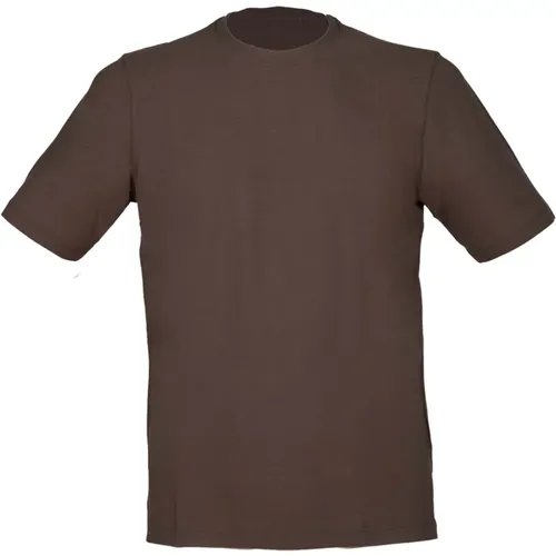 Cotton Crepe T-Shirt with Side Openings , male, Sizes: 2XL, 4XL, M, 3XL, L, XL - Gran Sasso - Modalova
