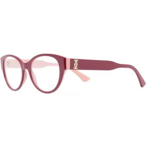 Rote Optische Brille für den täglichen Gebrauch , Damen, Größe: 53 MM - Cartier - Modalova