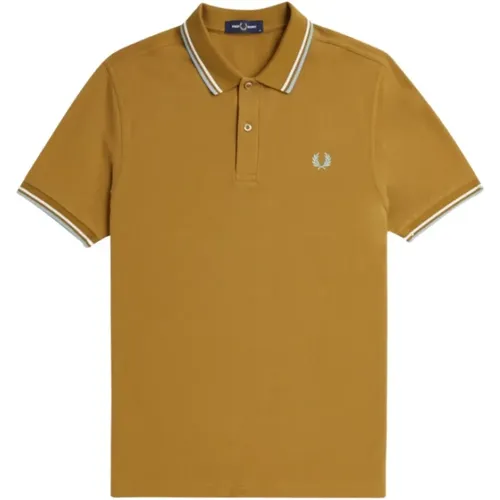 Polo-Shirt mit Doppelstreifen , Herren, Größe: L - Fred Perry - Modalova