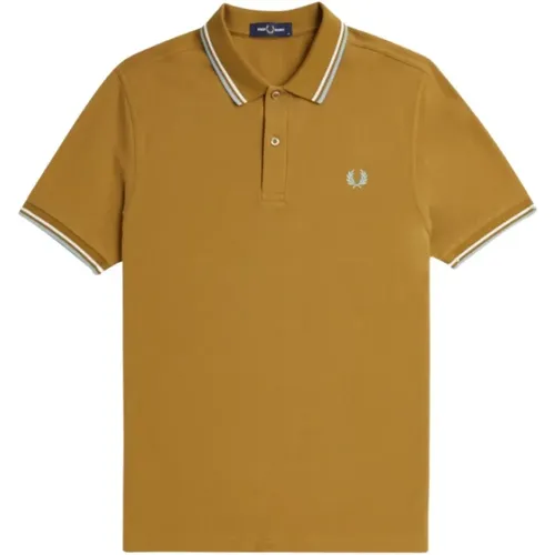 Polo-Shirt mit Doppelstreifen , Herren, Größe: M - Fred Perry - Modalova