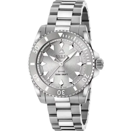 Automatic Steel Watch with White Dial , female, Sizes: ONE SIZE - Gucci - Modalova