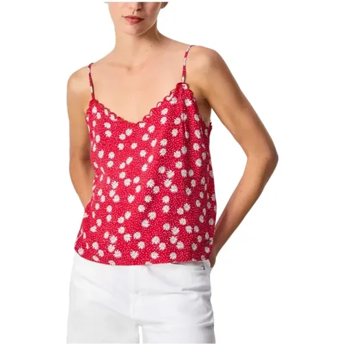 Blumiger Zig-Zag Top , Damen, Größe: M - Pepe Jeans - Modalova