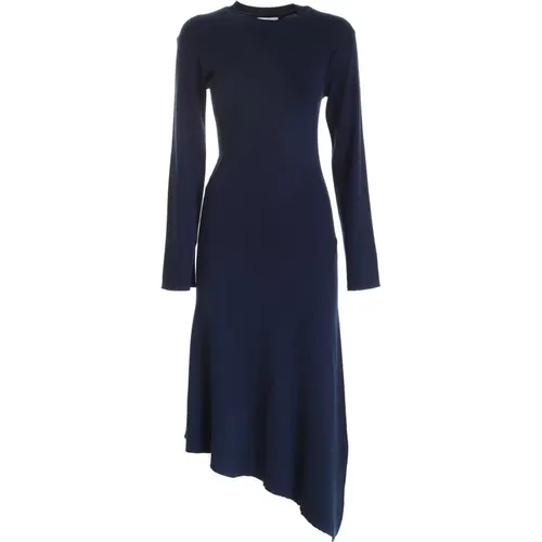 Asymmetrical Wool Blend Midi Dress , female, Sizes: M - Kenzo - Modalova