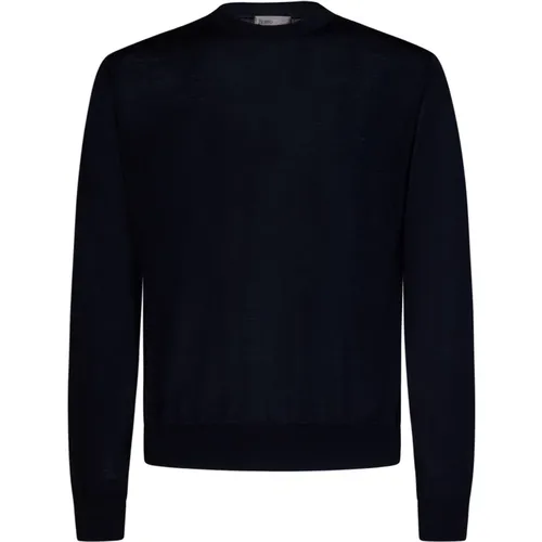 Navy Wool Sweatshirt , male, Sizes: 2XL - Herno - Modalova