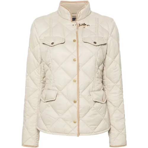 Diamantgesteppte Beige Jacke Fay - Fay - Modalova