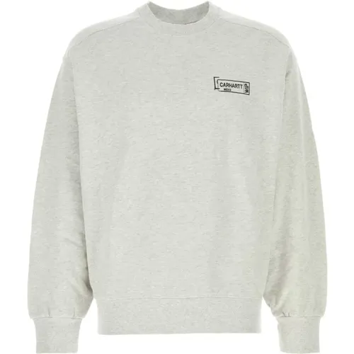 Hellgraue Baumwoll-Stamp-Sweatshirt , Herren, Größe: M - Carhartt WIP - Modalova