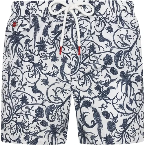 Blättermuster Badeboxershorts , Herren, Größe: L - Kiton - Modalova