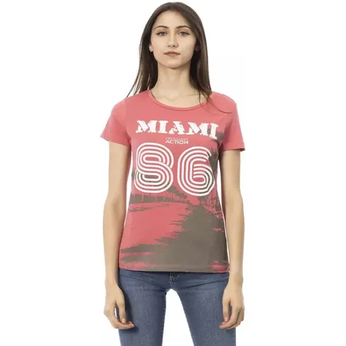 Elegant Tee with Frontprint , female, Sizes: 2XL, S, XL, L, XS, M - Trussardi - Modalova