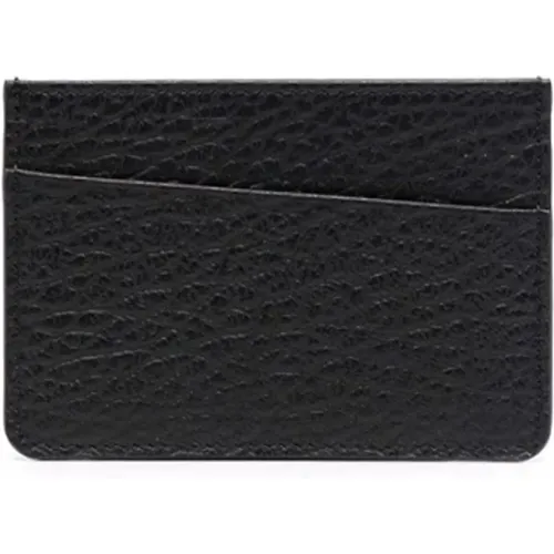 Leather Card Holder with Hammered Texture , male, Sizes: ONE SIZE - Maison Margiela - Modalova