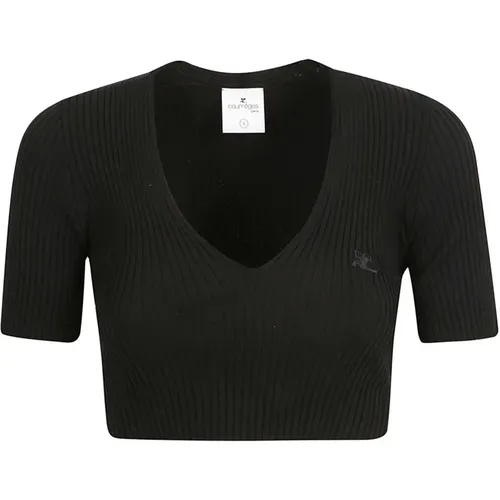 Schwarzer Sweatshirt Damenmode , Damen, Größe: XS - Courrèges - Modalova