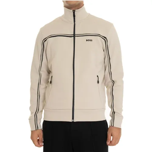 Zip Fastening Sweatshirt with Contrast Details , male, Sizes: XL, L - Boss - Modalova