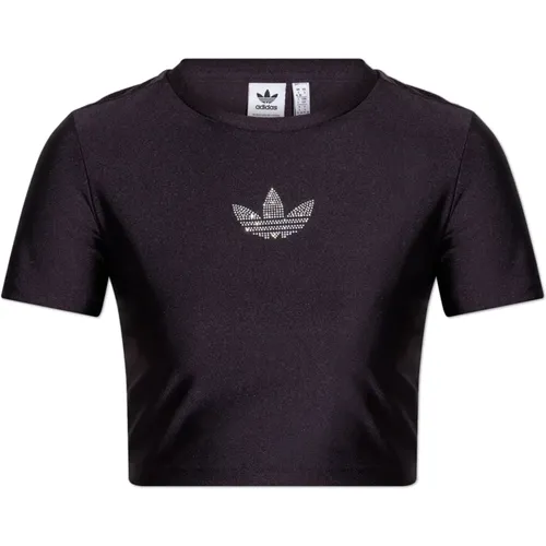 Top mit schimmerndem Logo , Damen, Größe: S - adidas Originals - Modalova