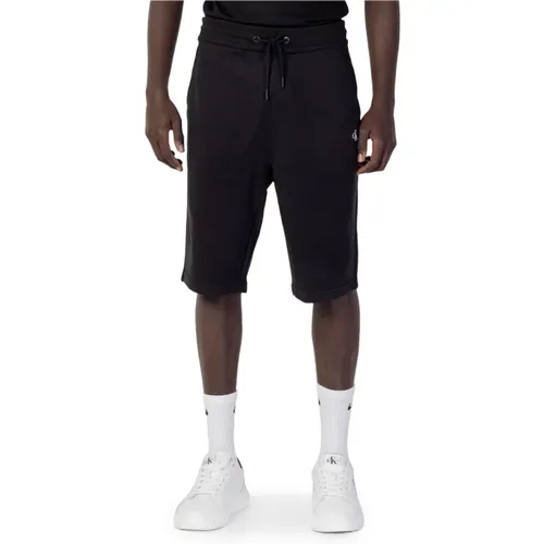 Schwarze Baumwoll-Schnürshorts , Herren, Größe: 2XL - Calvin Klein Jeans - Modalova