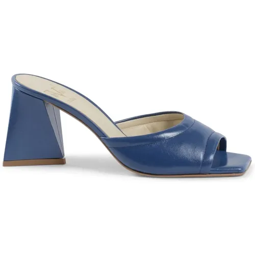 Blaue Leder High Heel Sandalen - 19v69 Italia - Modalova