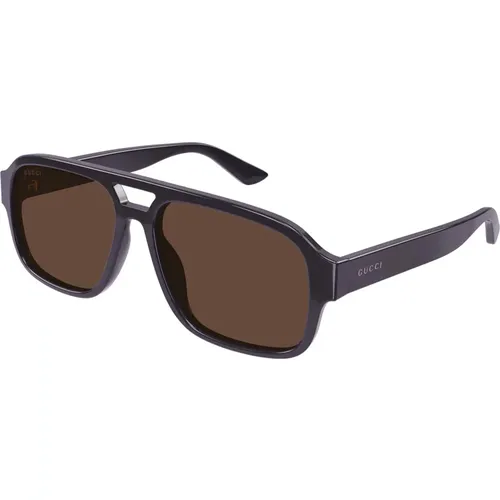 Stylish Grey/ Sunglasses , male, Sizes: 59 MM - Gucci - Modalova