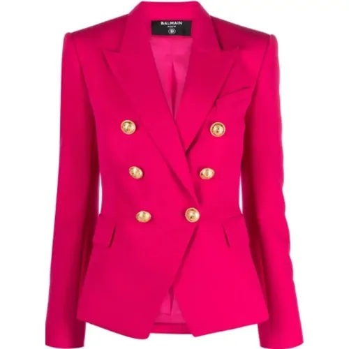 Fuchsia Jackets for Women , female, Sizes: S, M, 2XS - Balmain - Modalova