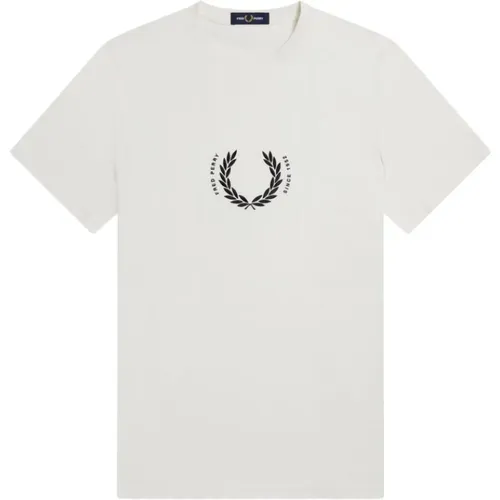 Circle Branding T-Shirt with Laurel Embroidery , male, Sizes: M, 2XL, L, XL - Fred Perry - Modalova