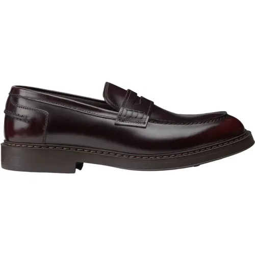 Burgunder Lederloafer, Ikonisches Design , Herren, Größe: 44 EU - Doucal's - Modalova