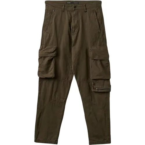 Khaki Cargo Hose mit Kordelzugsaum , Herren, Größe: XL - Gabba - Modalova