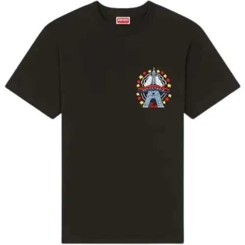 Eiffel Tower Embroidered Slim Fit T-shirt , male, Sizes: S, M, 2XL, XL - Kenzo - Modalova