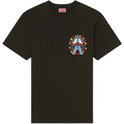 Eiffel Tower Embroidered Slim Fit T-shirt , male, Sizes: S, M, 2XL, XL, L - Kenzo - Modalova