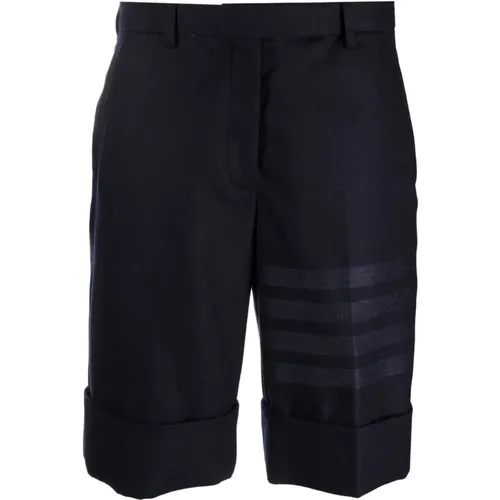 Wool Blend Bermuda Shorts with Striped Details , female, Sizes: 2XS, XS - Thom Browne - Modalova