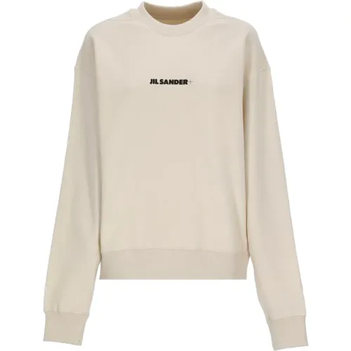 Cotton Sweatshirt with Contrasting Logo , female, Sizes: M - Jil Sander - Modalova