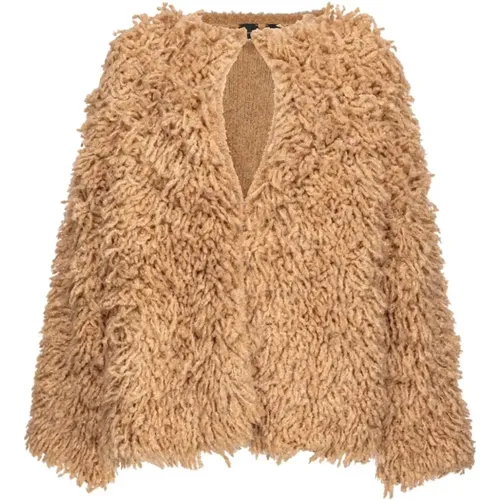 Shearling-Jacken mit Cut-Out-Detailing , Damen, Größe: S - pinko - Modalova