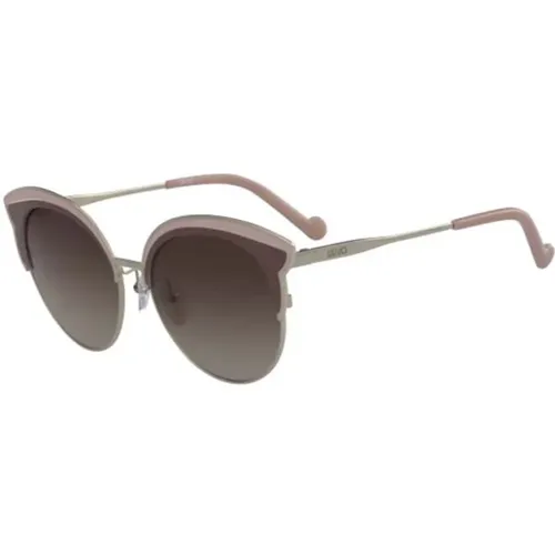 Shiny Gold/Brown Green Sunglasses Lj113S , female, Sizes: 55 MM - Liu Jo - Modalova