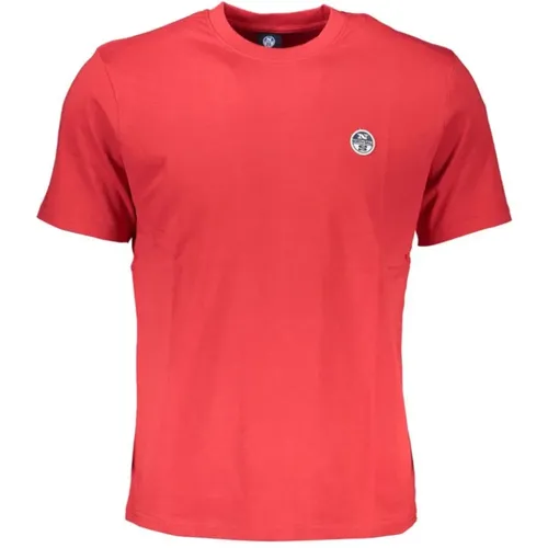 Rotes Baumwoll-Logoshirt , Herren, Größe: L - North Sails - Modalova