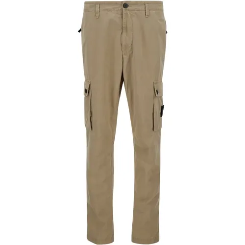 Sanded Cotton Trousers , male, Sizes: W30 - Stone Island - Modalova