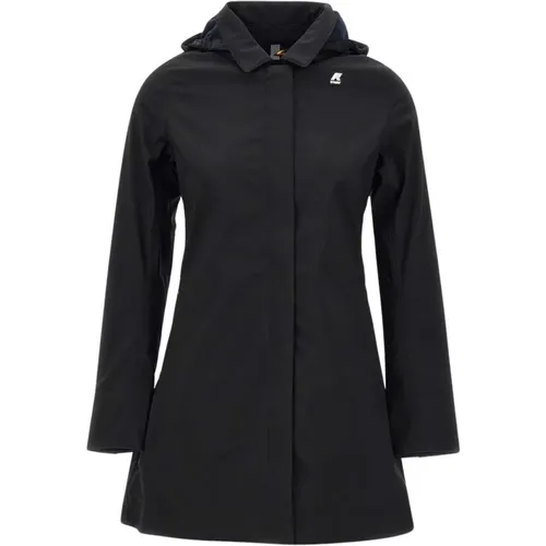 Klassische Schwarze Wasserabweisende Jacke für Frauen , Damen, Größe: XL - K-way - Modalova