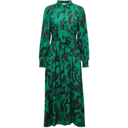 Abstract Print Dress with Belt , female, Sizes: S - Kaffe - Modalova