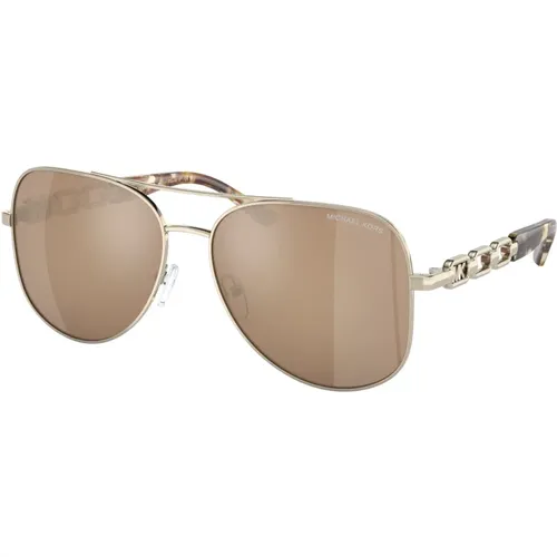 Chianti Sonnenbrille Licht Gold/Gold , Damen, Größe: 58 MM - Michael Kors - Modalova