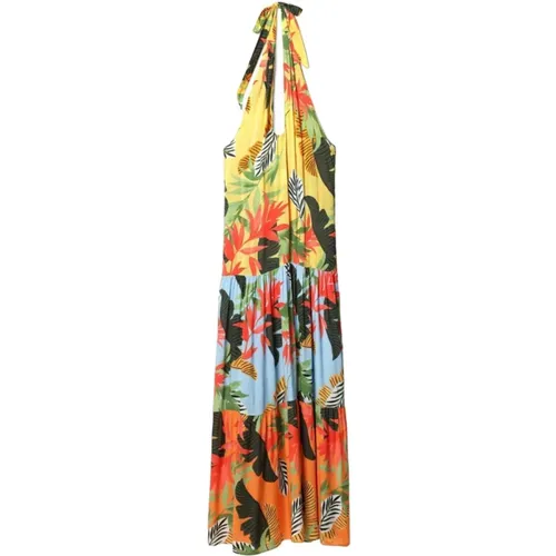 Colorful Tropical Long Dress , female, Sizes: L, S, M - Desigual - Modalova