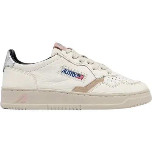 Leather Sneakers with Metallic Finish , female, Sizes: 8 UK, 4 UK, 6 UK, 5 UK - Autry - Modalova